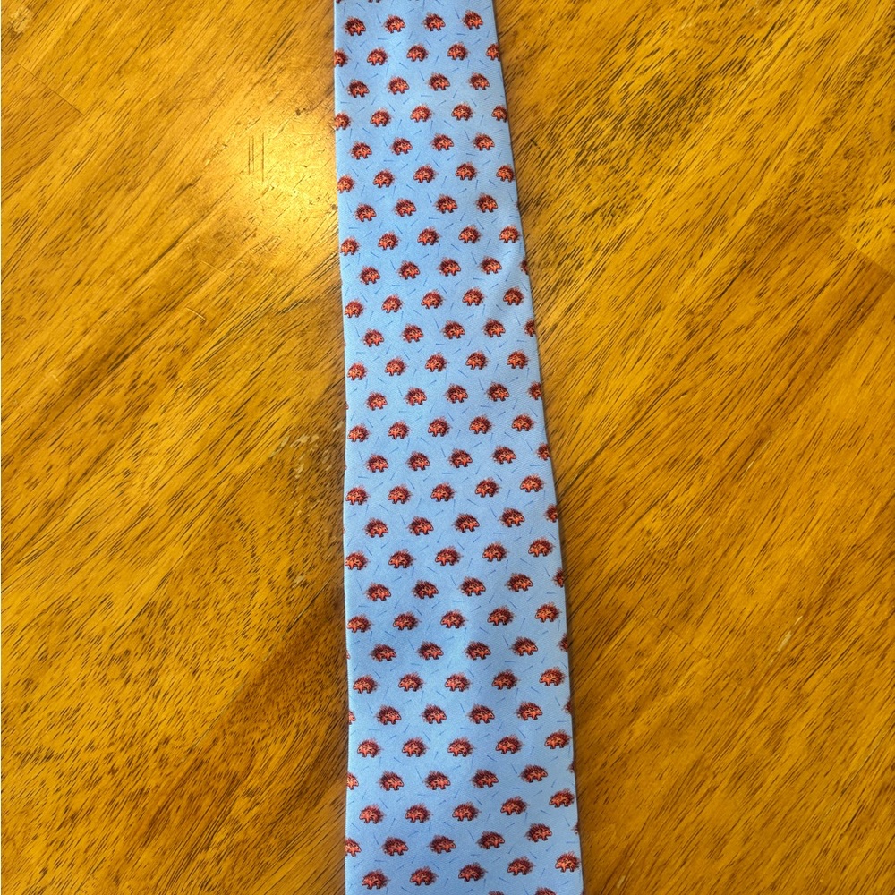 Peter Blair Light Blue Men's Silk Tie with Porcupine Pattern